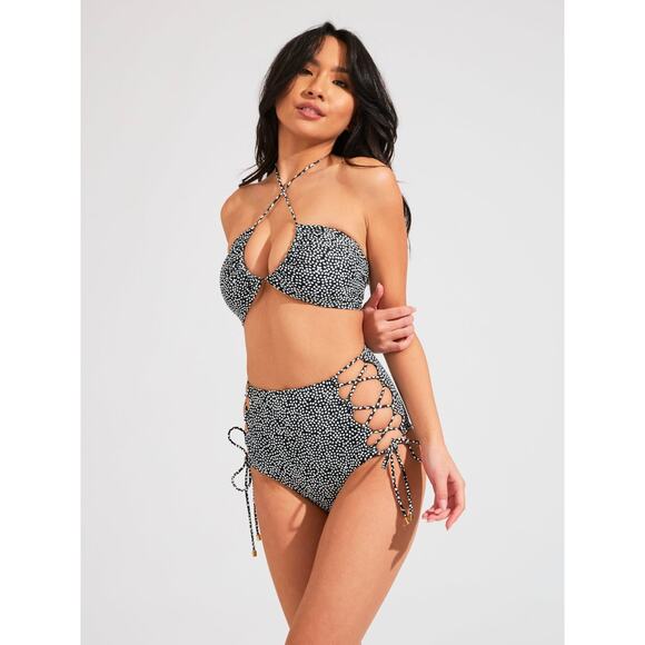 BuffBunny Collection Santorini Polka Dot High Rise Swim Bottom Size XXS NWT - Picture 1 of 10